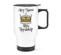 Personalised His Lordship Travel Mug Cup with Handle