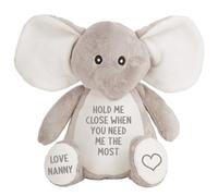 Personalised Hold Me Close Grey Elephant Plush Cuddly Toy - Kids & Babies Teddy Bear Keepsake Gift