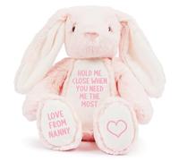 Personalised Hold Me Close Pink Bunny Rabbit Plush Cuddly Toy - Kids & Babies Teddy Bear Keepsake Gift