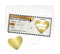Personalised Holiday Scratch Card Reveal, 1 PCS Travel Ticket Boarding Pass with Envelopes, Surprise Holiday Reveal Gift, Destination Scratch-off Cards for Birthday, Valentine's Day, Family & Lover