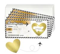 Personalised Holiday Scratch Cards Reveal, 5 PCS Travel Ticket Boarding Pass with Envelopes, Surprise Destination Cards, Unique Holiday Reveal Gift for Birthday, Family, Lover & Valentine's Day