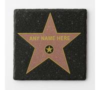 Personalised Hollywood Star Slate Coaster: Custom Name Message Celebrity Gift