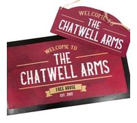 Personalised Home Bar Sign Vintage Pub Design - Customisable With Any Bar Name - Make it a Home Bar Gift Set with Optional Accessories (Bar Sign & Bar Runner)