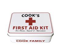Personalised Home First Aid Tin - Medical Storage Box Organiser, Rectangular Metal Case 195 x 125 x 75mm