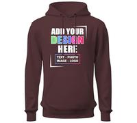 Personalised Hoodie | Any Text, Image, or Logo Cotton Long Sleeve Hooded Sweatshirt for Men & Women | Perfect for Birthdays, Holidays, Events, and Occasions Mothers Day (Maroon-M)