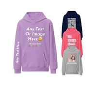 Personalised Hoodie Custom Text Photo Adults Kids Mens Womens UK 1