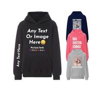 Personalised Hoodie Custom Text Photo Adults Kids Mens Womens UK 1BS