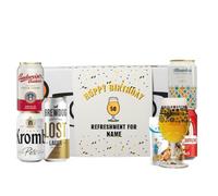 Personalised Hoppy Birthday Premium Lager Beer Gift Set 5 x 330ml