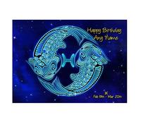 Personalised Horoscope Astrology Birthday Card (Pisces)