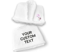 Personalised Horse Lover Collection Robe Unisex Egyptian Cotton Terry Towelling Novelty Bathrobe Womens and Mens (UK, Alpha, L, XL, Regular, Regular, Chest Logo + Back Custom Text, Wild)