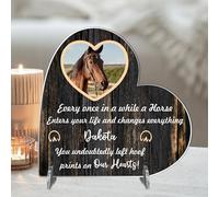 Personalised Horse Memorial Plaque - 'Hoof Prints in Our Hearts' - Available in MDF or Acrylic, Sizes Small to Large (Acrylic 18.5cm x 19cm, Brown)