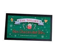 Personalised Hot Chocolate Bar mat - Christmas Drinks Green bar Runner mat, hot Cocoa Station placemat