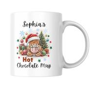Personalised Hot Chocolate Mug, Festive Xmas Present, Gingerbread Gift, Christmas Cracker Gift, Childrens Hot Chocolate Movie Mug