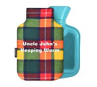 Personalised Hot Water Bottle Cover with Free Rubber Bottle (800ml, Fleece Fabric - Tartan Check)