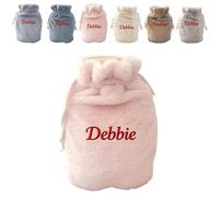 Personalised hot Water Bottle, Custom Name/Text Warm Plush Hot Water Bottlecover Chrstmas Unique Winter Gift for Women Girls Kids Couples (Bottle Not Included) (A)