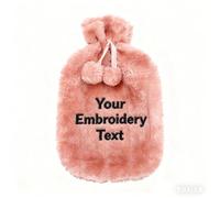 Personalised Hot Water Bottle with Cover UK for Adults 2L,Custom Printing Embroidery Furry Hot Water Bottles with Photo Logo Text(Two Styles) (Embroidery)