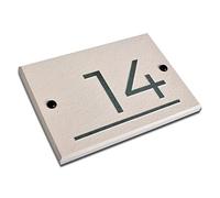Personalised House Number & Address Plaque - Engraved Slate Door Sign with Modern Contemporary Colours - Customisable Design (14 x 10 cm)