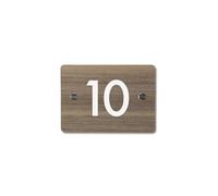 Personalised House Number Plaque 148mm x 104mm Wood Effect Address House Sign Door Number Plate Contemporary Modern Printed Address Signage With Hidden Fixings Waterproof & Scratch-Resistant