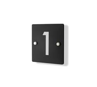 Personalised House Number Plaque 148mm x 148mm Matt Black Address House Sign Door Number Plate Square Contemporary Modern Printed Address Signage With Hidden Fixings Waterproof & Scratch-Resistant