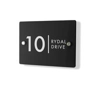 Personalised House Number Plaque 210mm x 148mm Matt Black Address House Sign Door Number Plate Contemporary Modern Printed Address Signage With Hidden Fixings Waterproof & Scratch-Resistant