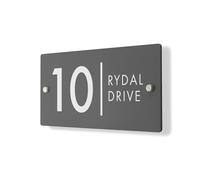 Personalised House Number Plaque 297mm x 148mm Grey Address House Sign Door Number Plate Contemporary Modern Printed Address Signage With Hidden Fixings Waterproof & Scratch-Resistant