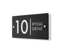 Personalised House Number Plaque 297mm x 148mm Matt Black Address House Sign Door Number Plate Contemporary Modern Printed Address Signage With Hidden Fixings Waterproof & Scratch-Resistant