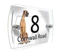 Personalised House Number Sign for Dog Lovers (Great Dane)