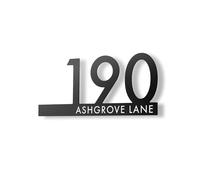 Personalised House Number Sign Matte Black Contemporary Cut Out Modern House Sign Door Number Plate Printed Address Signage With Hidden Fixings Weatherproof & Scratch-Resistant