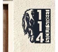 Personalised House Numbers Plaques Afghan Hound Dog Door Number Plaques for Wall House Signs for Outside Dog Lover Gift Custom Address Sign Front Porch Decor House Warming Gifts New Home Gifts