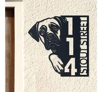 Personalised House Numbers Plaques Black Mouth Cur Dog Door Number Plaques for Wall House Signs for Outside Dog Lover Gift Custom Address Sign Front Porch Decor House Warming Gifts New Home Gifts