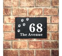 Personalised House Numbers Plaques Door Number Plaques for Wall Custom Slate House Sign with Any Street Number & Address for Home Office Home Decor(Small)