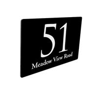 Personalised House Numbers Plaques Door Sign Anthracite Black Floating Door Number Plaques for Wall, Sturdy Aluminum House Signs for Outside, Custom with Any Street Name (Black, 200MM x 130MM)