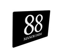 Personalised House Numbers Plaques Door Sign Anthracite Black Floating Door Number Plaques for Wall, Sturdy Aluminum House Signs for Outside, Custom with Any Street Name (Black, 200MM x 130MM)