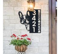 Personalised House Numbers Plaques French Bulldog Door Number Plaques for Wall House Signs for Outside Dog Lover Gift Custom Address Sign Front Porch Decor House Warming Gifts New Home Gifts