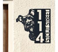 Personalised House Numbers Plaques Giant Schnauzer Dog Door Number Plaques for Wall House Signs for Outside Dog Lover Gift Custom Address Sign Front Porch Decor House Warming Gifts New Home Gifts