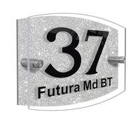 Personalised House Numbers Plaques Glitter Acrylic House Signs Name Plaques for Outside Door Number Plaques for Wall Custom House Number Street Road Address Sign Plaque (Sliver, Design 2)