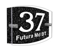 Personalised House Numbers Plaques Glitter Acrylic House Signs Name Plaques for Outside Door Number Plaques for Wall Custom House Number Street Road Address Sign Plaque (Black, Design 2)