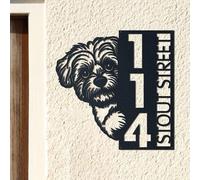 Personalised House Numbers Plaques Maltipoo Door Number Plaques for Wall House Signs for Outside Dog Lover Gift Custom Address Sign Front Porch Decor House Warming Gifts New Home Gifts