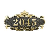Personalised House Sign Door Number Self Adhesive Acrylic Wall Plaque Custom Brass Simulation Engraved House Number Sign Solutions(Choice of 1-4 Numbers or Alphabets)