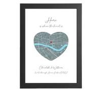 Personalised Housewarming Gift - Custom Home Map Print with Location and Message | Unique Moving Present, New Home Wall Art, Ideal As A Gift for Couples, Family, Friends, Christmas, Birthday