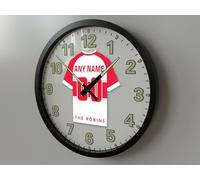 PERSONALISED HULL KR SUPER LEAGUE JERSEY THEMED GLOW IN THE DARK 14 INCH CIRCULAR WALL CLOCK !!!
