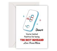 Personalised Husband Funny Birthday Gifts for Him Men A5 Personalised Cards Gifts for Anniversary Birthday Valentines from Wife with Envelope (Husband)