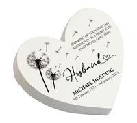 Personalised Husband Memorial Graveside Heart Remembrance Plaque Ornament