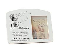 Personalised Husband Memorial Remembrance Photo Frame With Dandelions