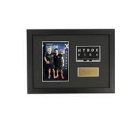 Personalised Hyrox Patch & Photo Display Frame | A4 | Frame Wooden Frame | Handmade in UK | Race Day Keepsake Gift | (Black Frame)