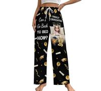 Personalised I Graduated Can I Go Back To Bed Now Graduation Pajama Pants Custom Portrait Funny Graduated Lounge Pants Soft Pajamas Bottoms Gift Daughter Graduate Anniversary Birthday (S 05)