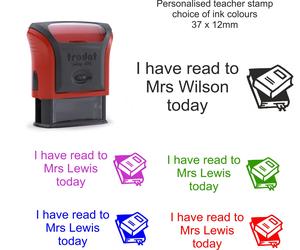 personalised I have read today to ... rubber stamp your name School, teacher
