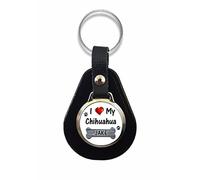 Personalised I Love My Chihuahua Keyring Dog Key Fob Birthday Gift R127, Black, 6cm