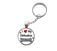 Personalised I Love My Chihuahua Split Keyring Dog Birthday Gift R127