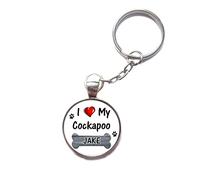 Personalised I Love My Cockapoo Dog Split Keyring Birthday Gift R119